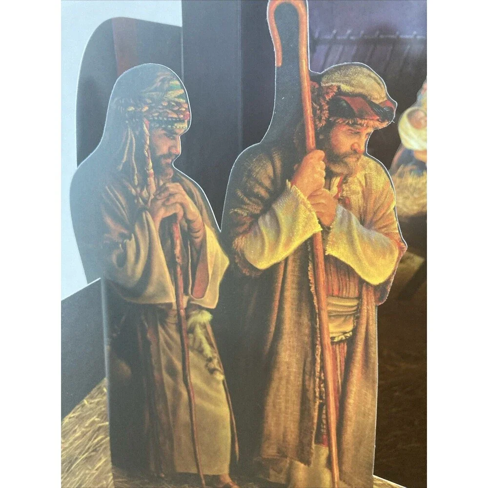 Greg Olsen Nativity 4-piece Diorama With Envelope Christmas Holy Family Jesus